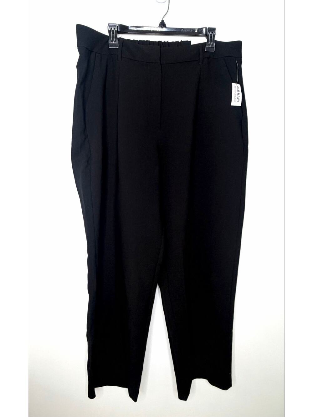 Old Navy Taylor Wide Leg Trouser Pants Sz XL Extra High Rise Full Length Black